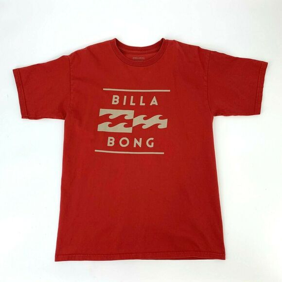 Billabong T-Shirt Men's Size M Red Short Sleeve Crew Neck Surfer Skater Tee - Picture 1 of 5